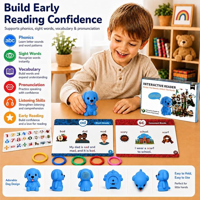 Phonics Learning Toy with Reader Dog, 148 Pages, 90 Stickers, Ages 3-8 - Image 4