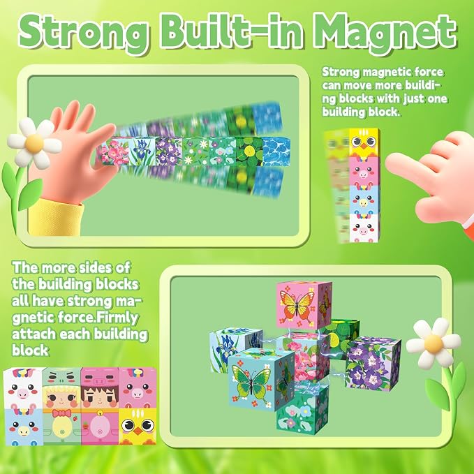 200PCS Magnetic Blocks Magnet Building Cubes STEM Toys for 3+kids Gifts - Image 6
