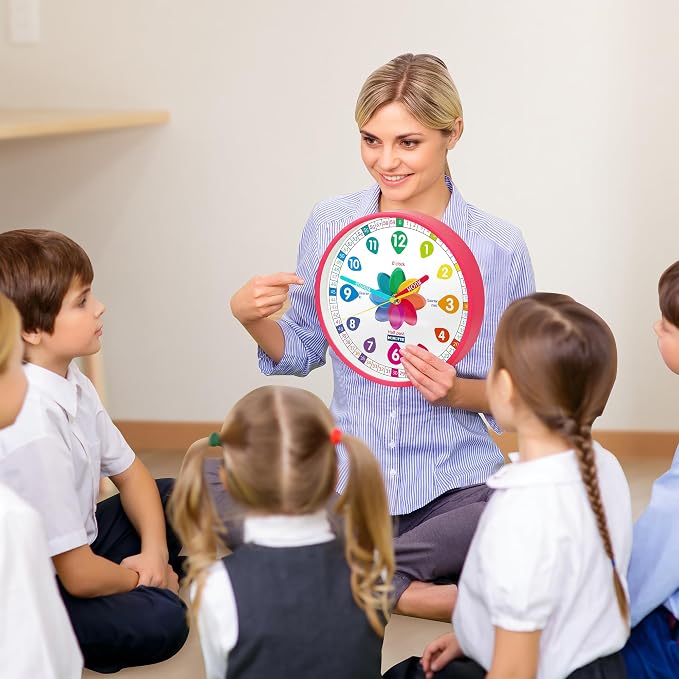 Homotte Learning Clock for Kids | Silent Telling Time Educational Clock - Image 6