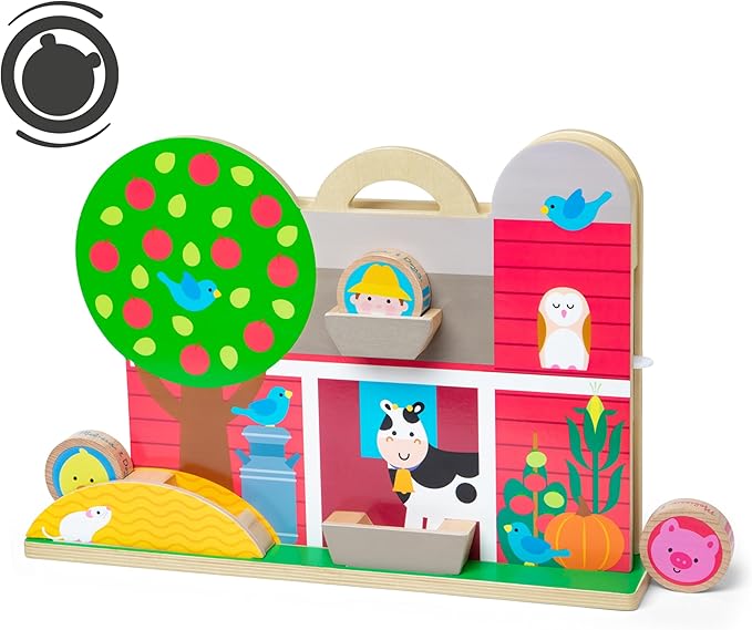 Melissa & Doug GO Tots Wooden Barnyard Tumble with 4 Disks - FSC Certified by Unknown