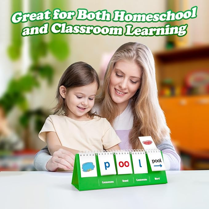 Aizweb CVVC Word Games,Phonics Games Flash Card for Preschool Kindergarten Classroom,Learn to Read,Reading Manipulative Spelling Educational Toy Learning Activity Speech Therapy Teacher Supplies - Image 6