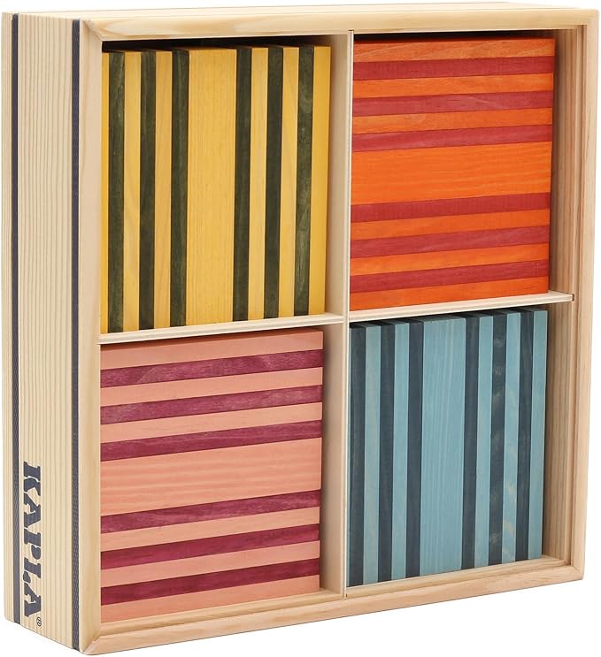 KAPLA 100 Octocolor Case - Wooden Construction Set 100 Colored Building Planks by KAPLA