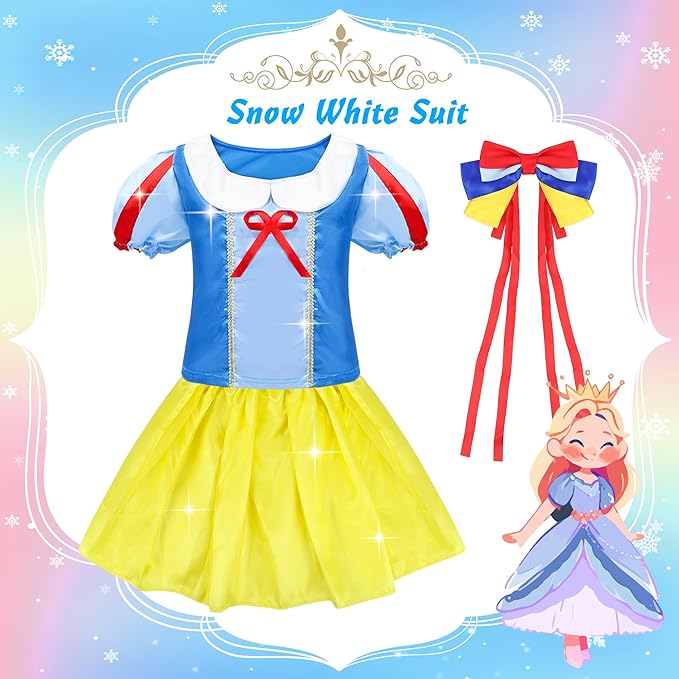 15 Pcs Princess Dress Up Clothes for Little Girl Role Play Costume Gift Set, Princess Mermaid Pretent Play Outfit Toys for Toddler Girls, Cosplay Birthday Party Gifts for Girls Age 3 4 5 6 7+ Year Old