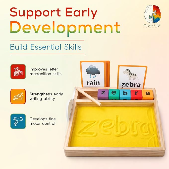 Montessori Sand Writing & Spelling Tray Toy, Early Literacy Learning & Education - Image 4
