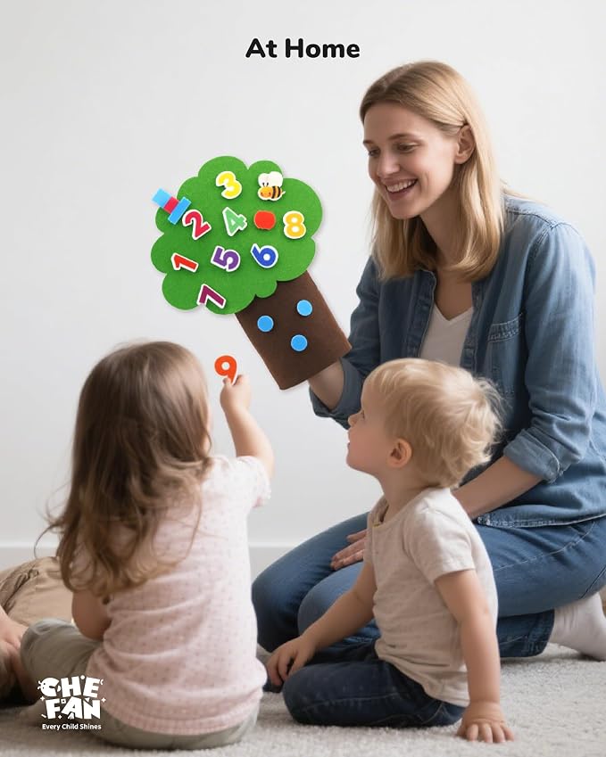 CHEFAN Felt Number Tree for Toddlers, Freestanding Counting Math Game with Numbers 0-19, Tens Numbers and Number Recognition Activities, Preschool Classroom Homeschool Learning Toy - Image 5