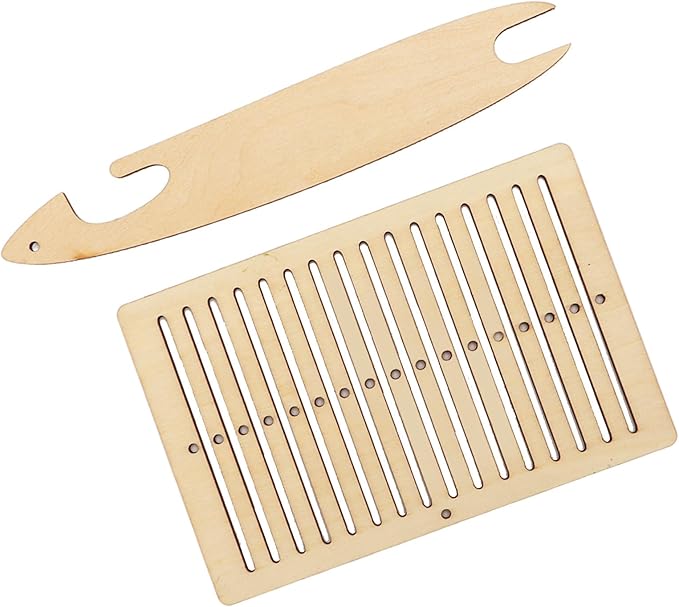 ZPurifylline 2 Sets Weaving Kit, Wooden Weaving with Weaving Stick, DIY Craft Kit for Kids and Beginners, Poplar Wood Handmade Weaving Tool for Tapestry and Scarf Making