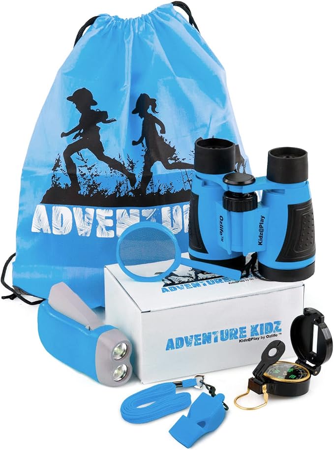 Adventure Kidz - Outdoor Exploration Kit, Children’s Toy Binoculars, Torch, Compass, Whistle, Magnifying Glass, Backpack. Great Kids Gift Set for Camping, Hiking, Educational and Pretend Play. - Image 9