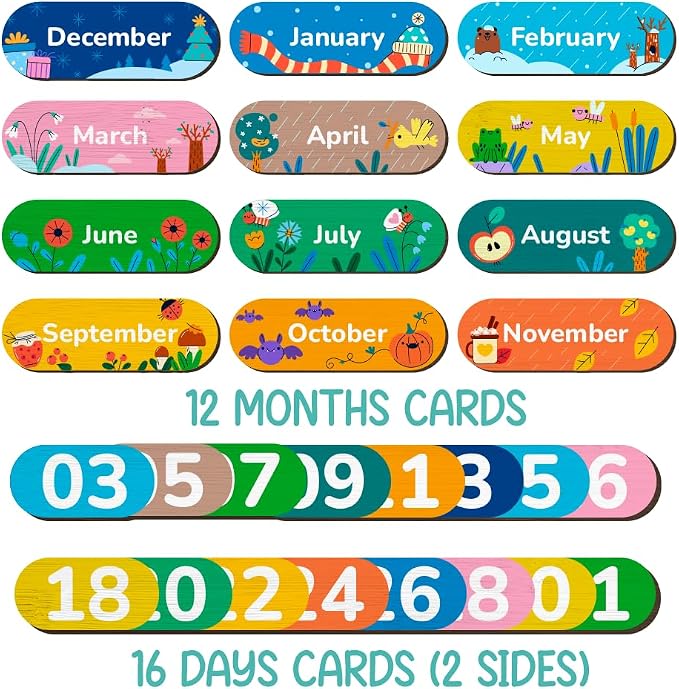 TinyKidz Wooden Chore Chart For Kids Visual Schedule, Routine Chart For Toddlers Ages 2-4, Daily Kids Schedule Board For Home (03) - Image 8
