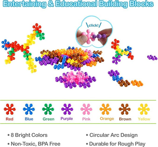 Clip Connect 120 Piece Building Blocks | Diameter 1.26", STEM Building Toys Set Kindergarten Math Manipulatives for Kids Boys Girls, Educational Preschool Toys Activities Homeschool Supplies - Image 2