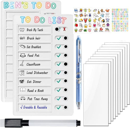 Chore Chart for Adults Kids Chore Chart Plastic Checklist Board Daily to Do List My Chores Task Board Sliding Routine Chart for Kids Rv Reminder with 10 Detachable Cardstock and 2 Markers by Unknown