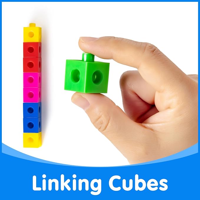 100 Pcs Math Linking Cubes with 384 Cartoon Stickers - Image 4