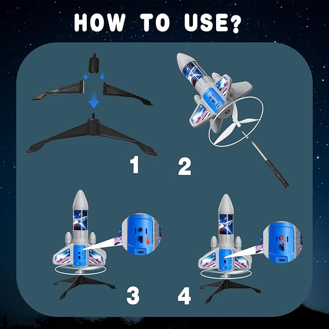 Rocket Launcher for Kids - 200 Ft of Flight Altitude, 2025 New Model Auto Electric Spinner Rocket Toys with Safe Parachute, Christmas Birthday Gifts for Boys & Girls Age 6 7 9 10 11 12 8-13 Years Old