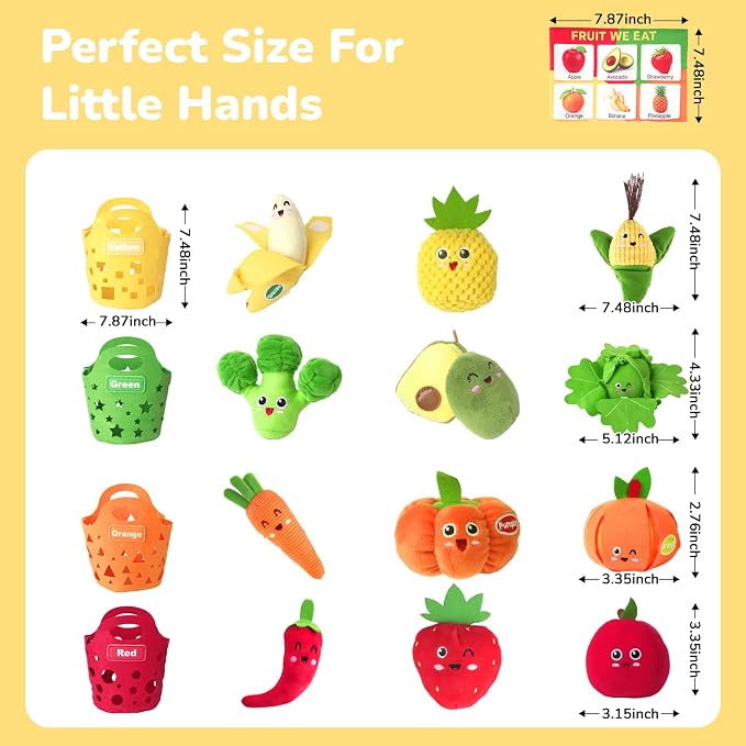Baby Color Sorting Sensory Toys - Fruit Vegetable Play Food 1 Year Old Toys - Image 8