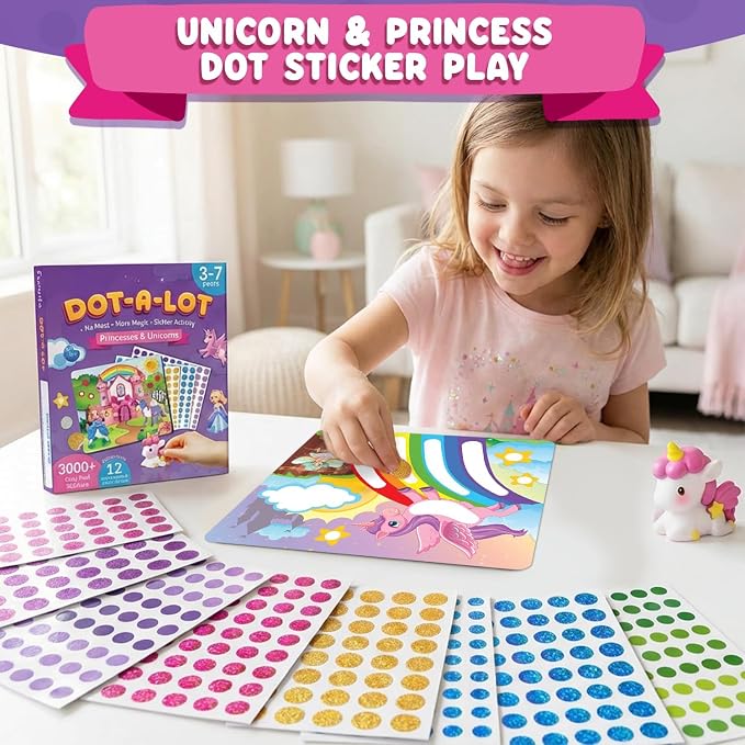 Chalkola Dots of Fun, 8 Washable Dot Markers + Dot Art Sticker Activity Kit - Image 4