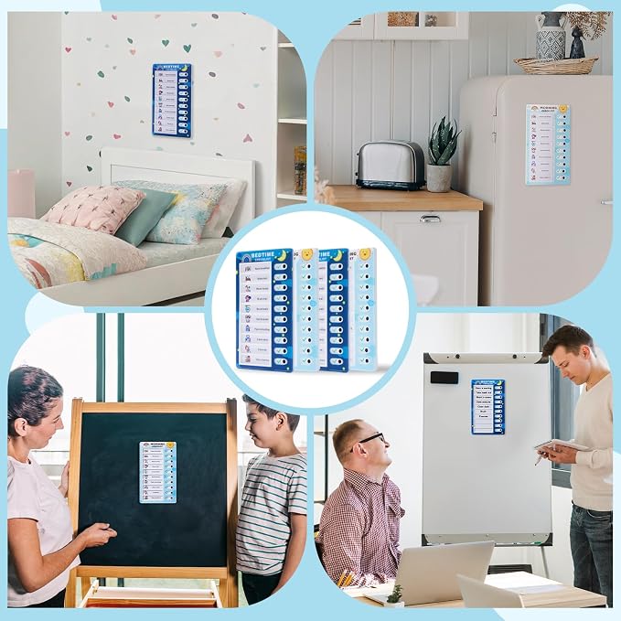 4Pack Upgraded Chore Chart for Kids - Morning Bedtime Daily Routine Chores Chart for Kids with Checklist, Kids Chore Chart, Visual Schedule for Kid Chore Board ADHD Tools for Kid Sliding Chore Chart - Image 3