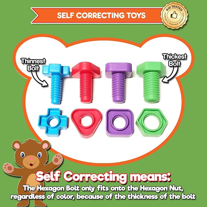 Twist & Turn Nuts n Bolts - Sort, Count, Match & Play with 12pc + eBook - Image 5
