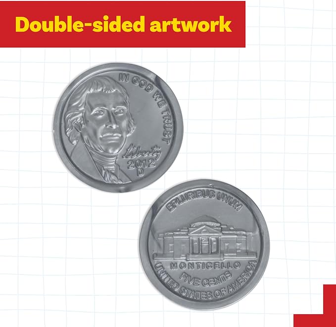 Learning Advantage Play Nickels, 100 Plastic Coins - Image 6