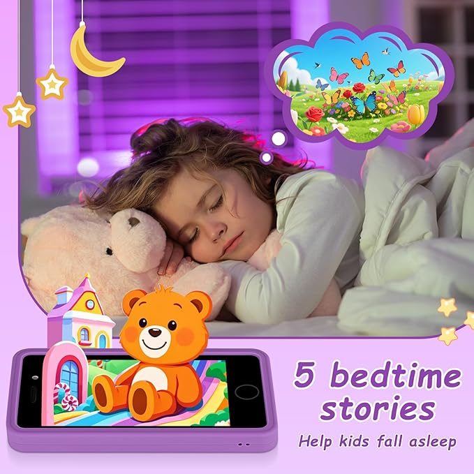 3.97" Touchscreen Kids Toys Smart Phone, Kids Phone with Games & Dual Camera, Toddler Toys Phone, Boys and Girls Learning Toy Phone for 3-9 Years Old (Purple)