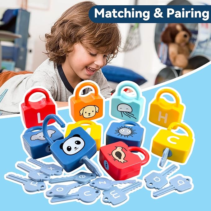 Alphabet Learning Toys, Lock and Key Toddler Toy for Ages 2-4, Preschool Learning Activities, Kindergarten Classroom Must Haves, ABC Montessori Toys for 3 Year Old - Image 8