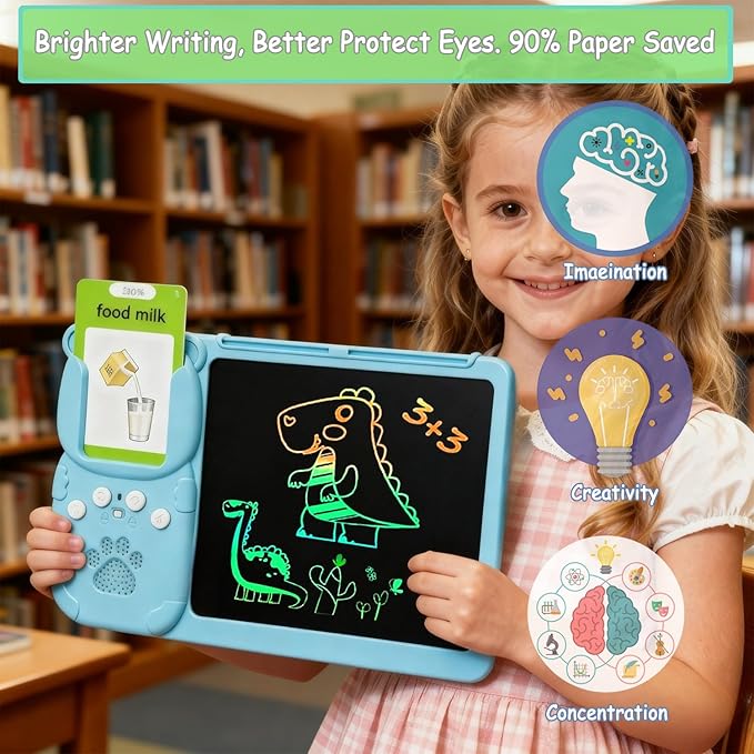 8.5" LCD Writing Tablet for Kids, Toddler Toys Talking Flash Cards for Boys and Girls, Learning Educational Montessori Speech Therapy 255 Sight Words