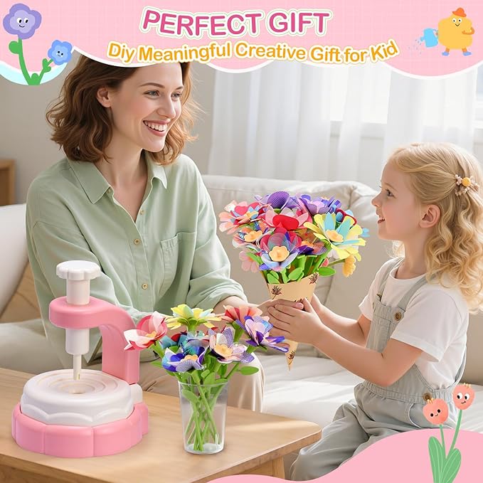 ACGASK Art Kits for Kids Ages 6-9 - Craft Kits for Girls Ages 8-12 & Creative Arts Set and Crafts for Girls Age 6-8- Perfect DIY Fabric Flower Bouquet Craft Toy and Art Gifts for Ages 4-12 Girl