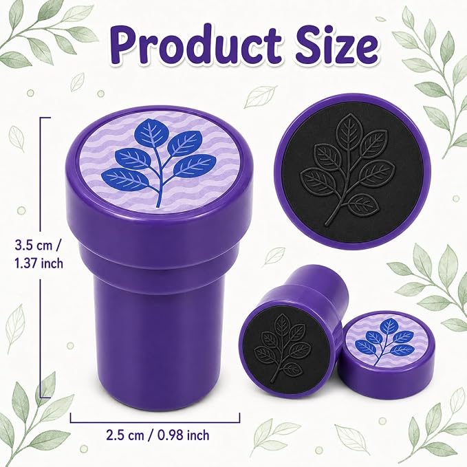 Cinrobiye 24 Pcs Nature Leaf Stampers for Kids, Pre-Inked Leaf Party Favor Set, Forest Theme Birthday Party Supplies, Classroom Rewards, Goody Bag Fillers, Piñata Fillers, Treasure Box Toys - Image 2