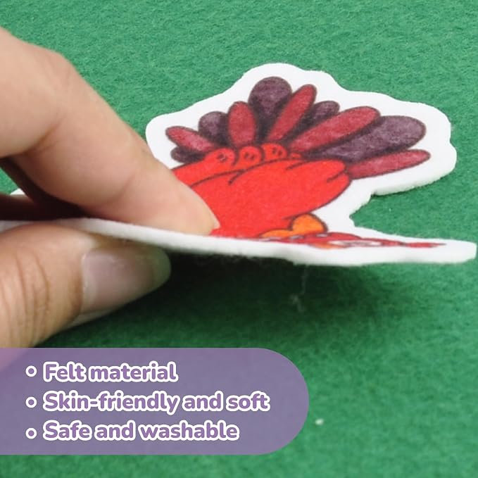 CHEFAN Felt Board for Toddlers,4 Sets Flannel Board Stories for Preschool Activity,Little Red Hen,The Ant and The Grasshopper,The Goose that Laid The Golden Egg and The Emperor's New Clothes - Image 3