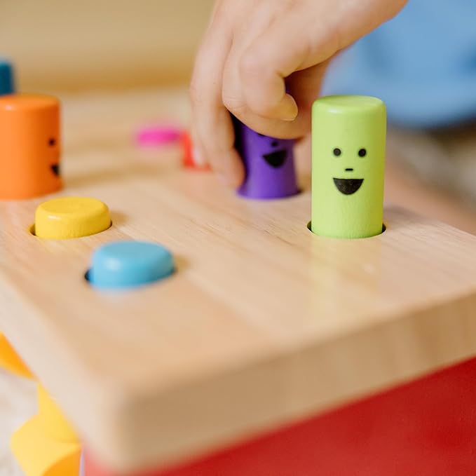 MeMelissa & Doug Deluxe Pounding Bench Wooden Preschool Learning Toy with Mallet Classic Wooden Toddler Toys for Ages 2+Lissa & Doug Deluxe Pounding Bench Wooden Preschool Learning Toy with Mallet - Image 6