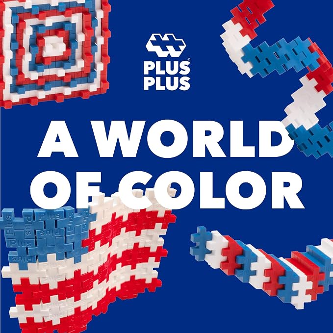PLUS PLUS Patriotic Mix Tube - Mini Interlocking Building Blocks Set - Image 4