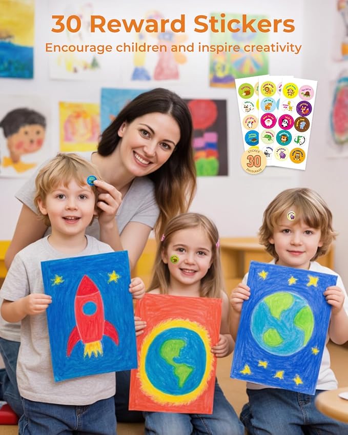 JUPITEARTH 12 Colors Twist Crayons for Toddlers 1-3, Non-Toxic Washable Crayons for Ages 4-8 with Storage Bucket, Ultra-Silky and Easy to Hold Art Supplies,Ideal Christmas Gift for Boys and Girls