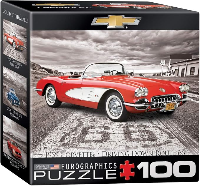 EuroGraphics 1959 Corvette on Route 66 Mini Puzzle (100 Piece) by EuroGraphics