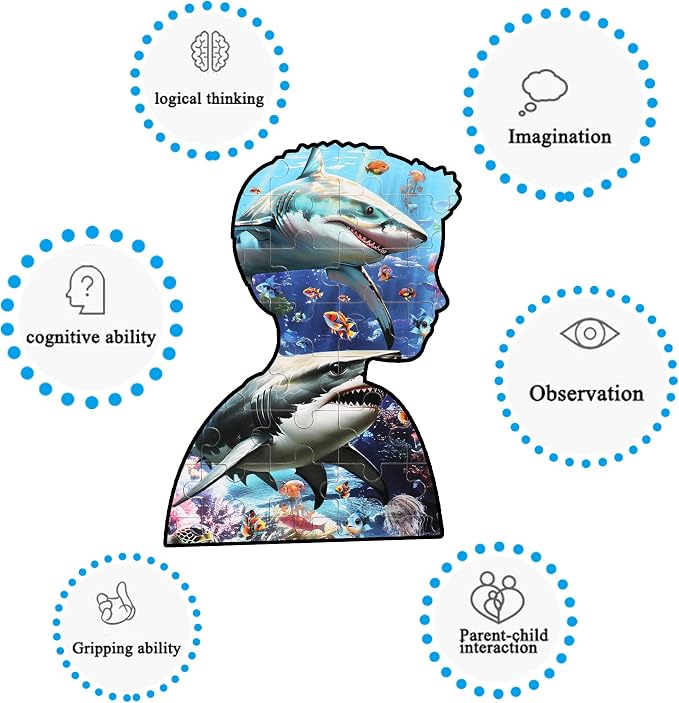 LELEMON Puzzles for Kids Ages 4-6 6-8 8-10 100 Pieces Jigsaw Puzzles for Kids Underwater World Ocean Learning Educational Puzzles Portable Box Pack Toy for Boys and Girls - Image 4