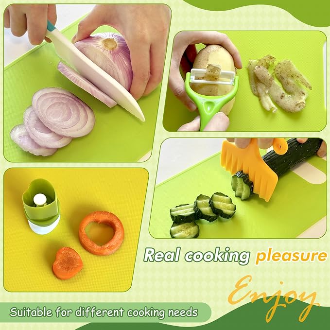 13 Pcs Kids Knife Set for Real Cooking Safe Kitchen Tools for Ages 4+ - Image 2