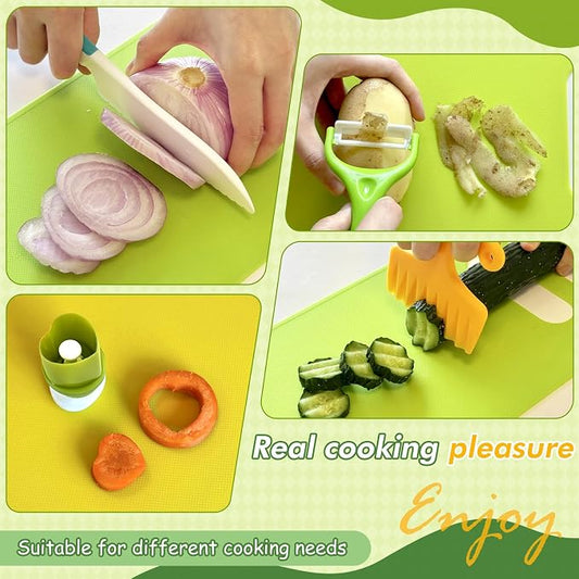 13 Pcs Kids Knife Set for Real Cooking Safe Kitchen Tools for Ages 4+ - Image 2