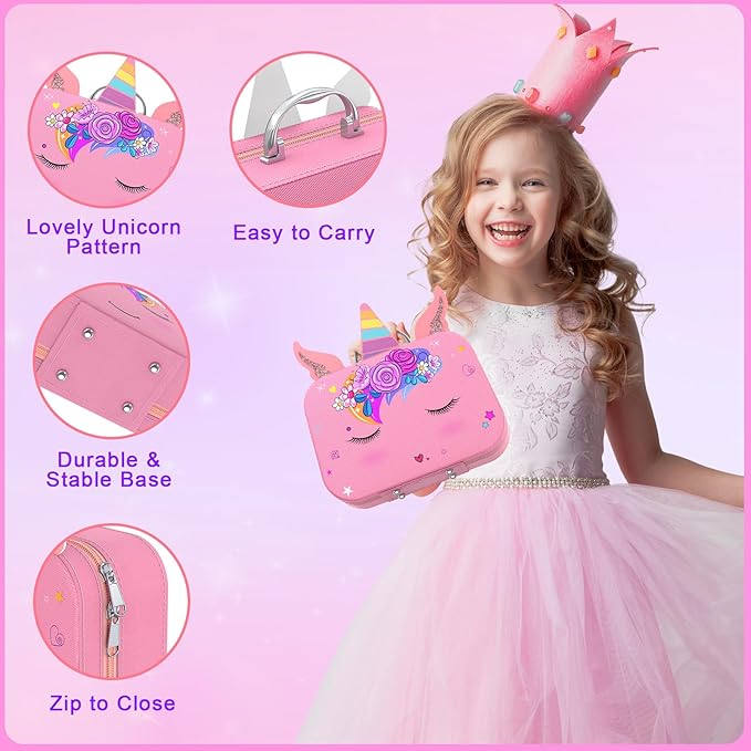 Kids Nail Polish Set for Girls, Non-Toxic Quick Dry Nail Art Salon Kit with Nail Dryer and Peelable Nail Polish,Ideal Gift Toys for Girls Age 6-12