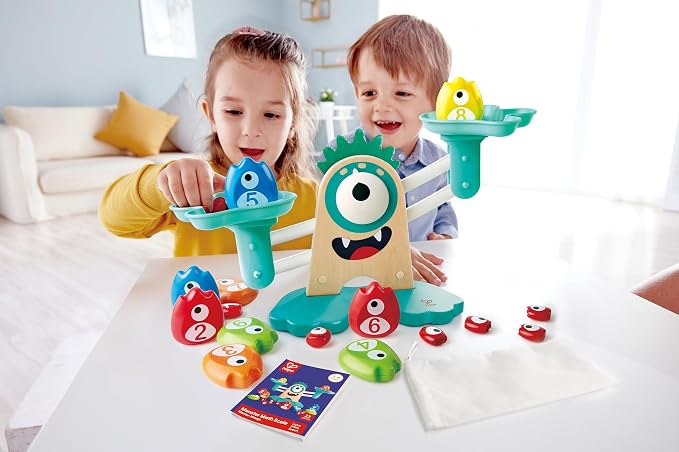 Hape Math Monster Scale Toy| 22 PCs Cute Counting Math Toy| STEM Educational Learning Counting Math Games for Preschool - Image 3