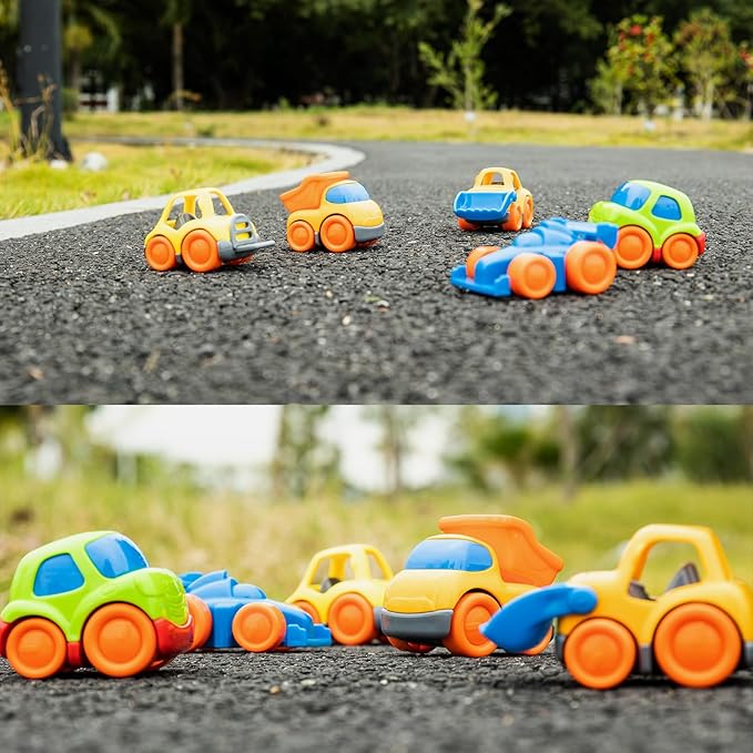 P&C 5 Pcs Toddler Mini Truck Toys for Ages 2-4, Beach Sand Outdoor Construction Toy Cars for Kids 12M+ 1 2 3 4 Years Old Boys and Girls, Great for Birthdays Children's Day Christmas Gifts