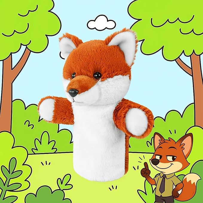 Animal Puppet for Toddlers Creative Storytelling Tool Soft Washable Fabric Preschool Education Interactive Role Play Forest Animal Fox