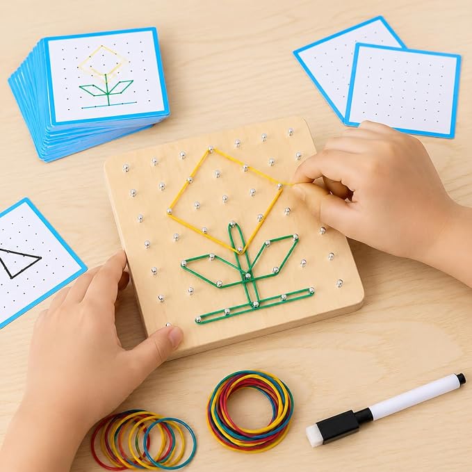 1 Piece Sensory Toys Wooden Math Manipulatives Early Learning Geometric Shapes Puzzle for Problem Solving Suitable for Preschool Home Classroom, Style to 1 - Image 8