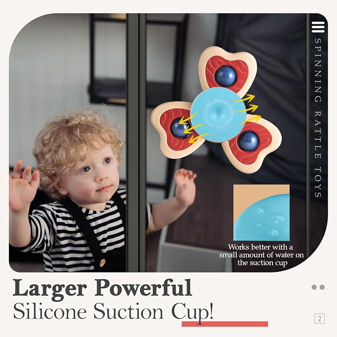 ALASOU Suction Cup Spinner Airplane Travel Toys for 1 Year Old Boy Girl - Image 2