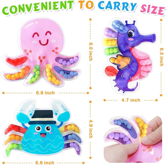 3Pack Color Sorting Toys Sensory Toys : Fine Motor Skill Games Learning for Toddlers, Color Matching Fidget Sensory for Calm Down, Preschool Learning & Educational Montessori (Sea Animals 3pack) - Image 3