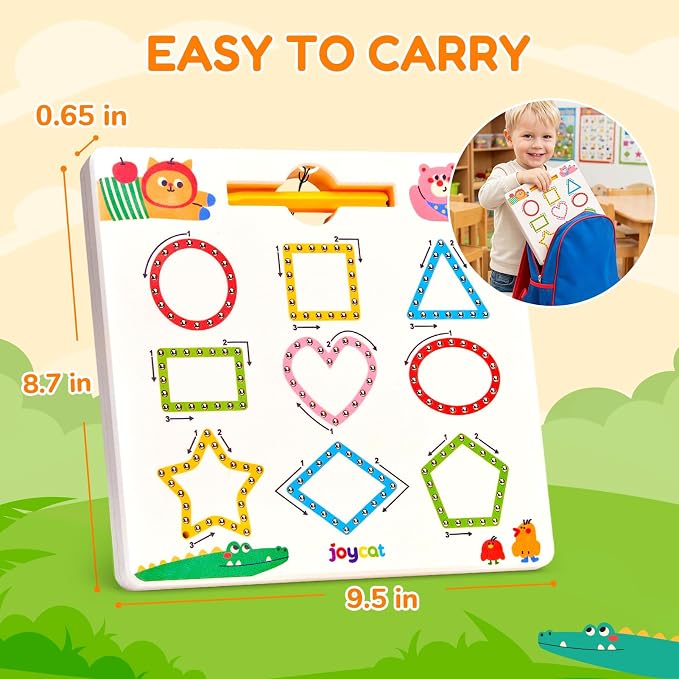 JoyCat Magnetic Animal Shapes and Lines Tracing Board, Pencil Control Toy - Image 8