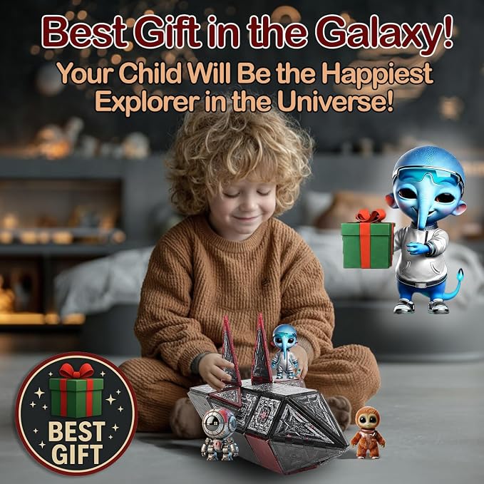 Little Pi Space Battleship Magnetic Tiles, Building Blocks for Kids - Image 2