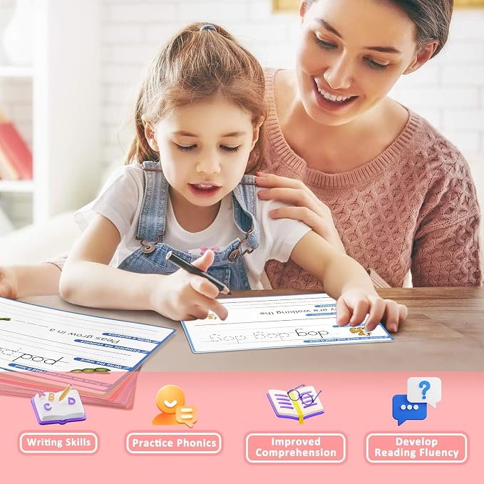 CVC Word Games & Sentence Building for Kids - Handwriting Practice, Phonics Flash Cards, Sight Word Tracing for Pre-K, Kindergarten & Homeschool Learning Activities - Image 3