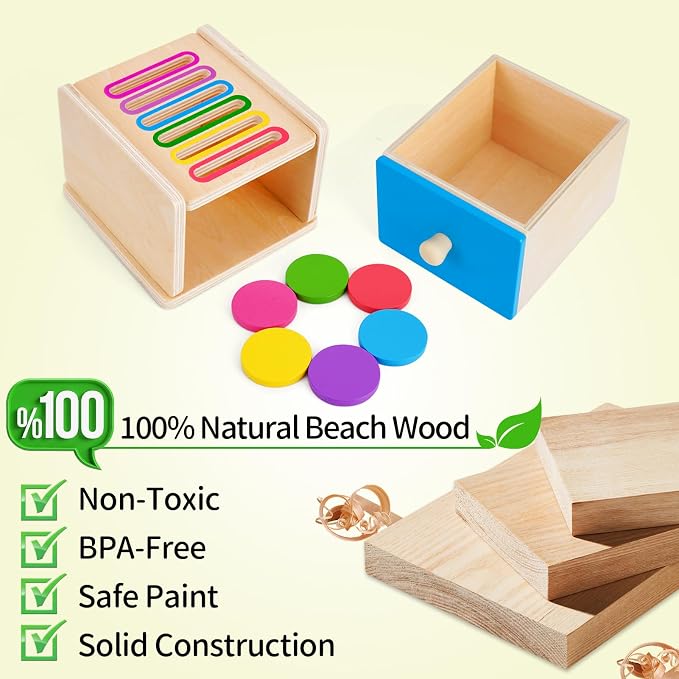 FCSONU Toddlers Montessori Coin Box Toys for 1 2 3 Year Old Boys Girls Baby - Image 8