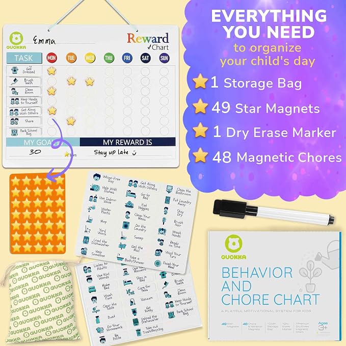 Magnetic Chore Chart for Kids - Reward Behavior Chart for Kids at Home - Image 2