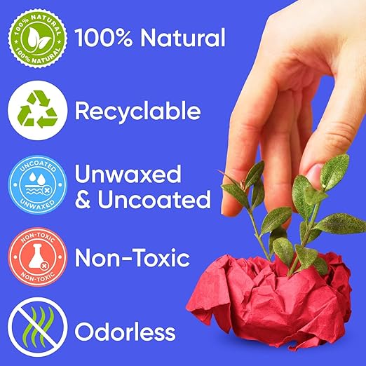 9" x 1200" USA-Made Red Kraft Paper Roll, 45 Lbs/66 GSM Thickness, American Quality Colored Roll Paper for School, Bulletin Board, Crafts - Odorless, Non-Toxic, Safe for Kids