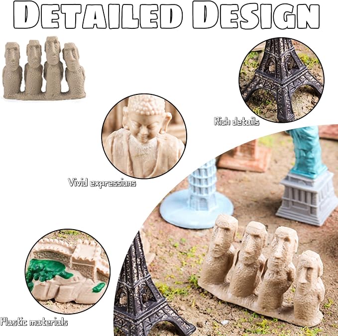 SCAHOW World Famous Building Models for Kids Toddlers 3 4 5 6 7 Years Old, 17pcs Landmark Architecture Toy Figurines,Edcucational Learning Toy Figure for Boys and Girls - Image 7