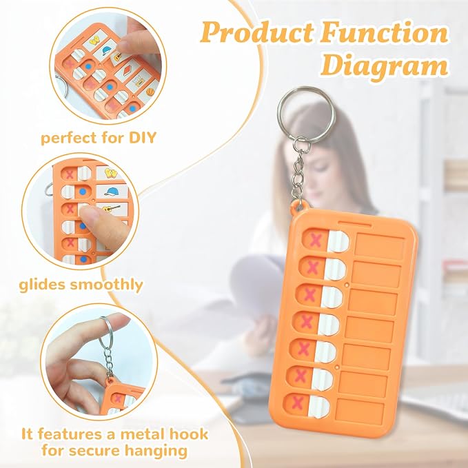 6 Pcs Portable Visual Schedule Keychain Checklist for Kids with Planning Sticker, Reminder Board Chore Chart ADHD Tools for Kids Adults for Daily Task Weekly Planning Memo Checklist Boards - Image 6