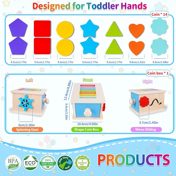FCSONU Montessori Sorting Box Toys for Toddlers 1-3, Fine Motor Skills Toys - Image 5